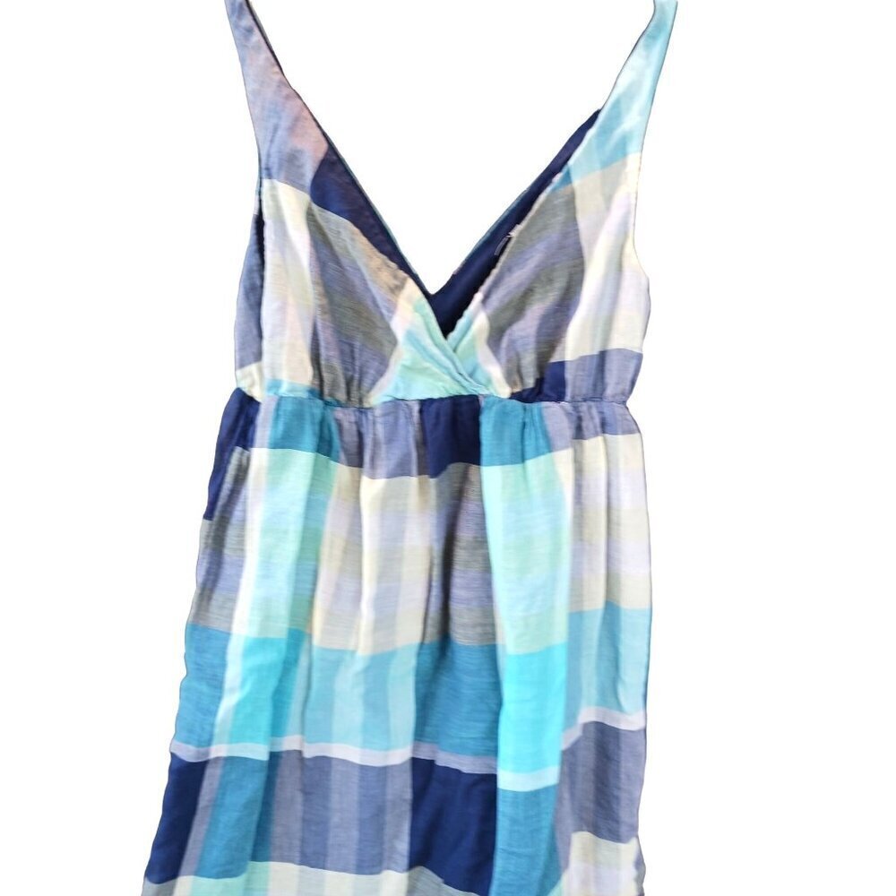 Old Navy Blue Plaid Baby Doll Top Size M